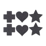CONJUNTO DE 3 TAPA MAMILOS CROSS STAR HEART PRETOS LE DSIR