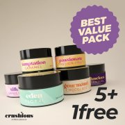 PACK 5 + 1 GR�TIS VELAS DE MASSAGEM MULTIAROMAS COM FEROMONAS 20ML CRUSHIOUS