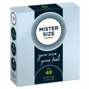 CAIXA COM 3 PRESERVATIVOS MISTER SIZE 49 MM