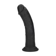 DUAL DENSITY SILICONE CURVED REALISTIC DILDO WITH SUCTION CUP - 7 / 18,5 CM - BLACK