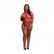 Foto 0: BODY COM CINTO DE LIGAS EM COURO VERMELHO/DOURADO BRILHANTE TAMANHO QUEEN LE D�SIR