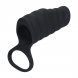 Foto 0: MANGA VIBRAT�RIA DE SILICONE COM ESTRIAS PARA O P�NIS E ANEL PARA OS TEST�CULOS PRETO