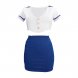 Foto 1: FANTASIA DE HOSPEDEIRA AZUL/BRANCO S-LINE