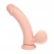 Foto 2: DUAL DENSITY RECHARGEABLE LIQUID SILICONE VIBRATOR - CURVED WITH WEIGHTED BALLS - 7 / 18 CM - FLESH