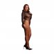 Foto 1: ROXY - SEXY LEOPARD MESH CROTCHLESS BODYSUIT - QUEEN SIZE - BLACK