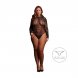 Foto 5: ROXY - SEXY LEOPARD MESH CROTCHLESS BODYSUIT - QUEEN SIZE - BLACK