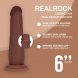 Foto 4: DILDO REAL�STICO DUAL DENSITY SILICONE SLIDING SKIN 6 /15.5 CM BROWN REALROCK