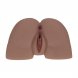 Foto 1: BODYFORMS - KAYA BLOOM - DUAL ENTRY VIBRATING MASTURBATOR - 2,4 KG / 5.4 LBS - BROWN